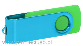 Twister usb pendrive blaszka jasno niebieska i zielony korpus