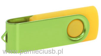 Twister usb pendrive blaszka jasno zielona korpus żółty