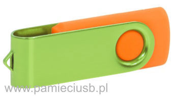 Twister usb pendrive blaszka jasno zielona korpus pomarańczowy