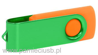 Twister usb pendrive blaszka zielona korpus pomarańczowy