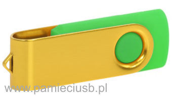 Twister usb pendrive żółta blaszka, korpus zielony 